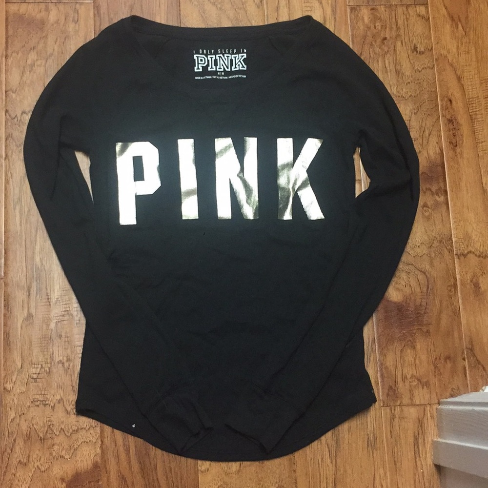 Black PINK shirt with gold PINK Size M